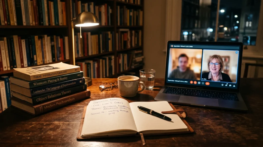 Estudiante tomando una sesión de supervisión clínica